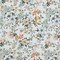 1 Yard Cotton Poplin Orange and Green Floral Les Fleurs de Lamour Print Fabric